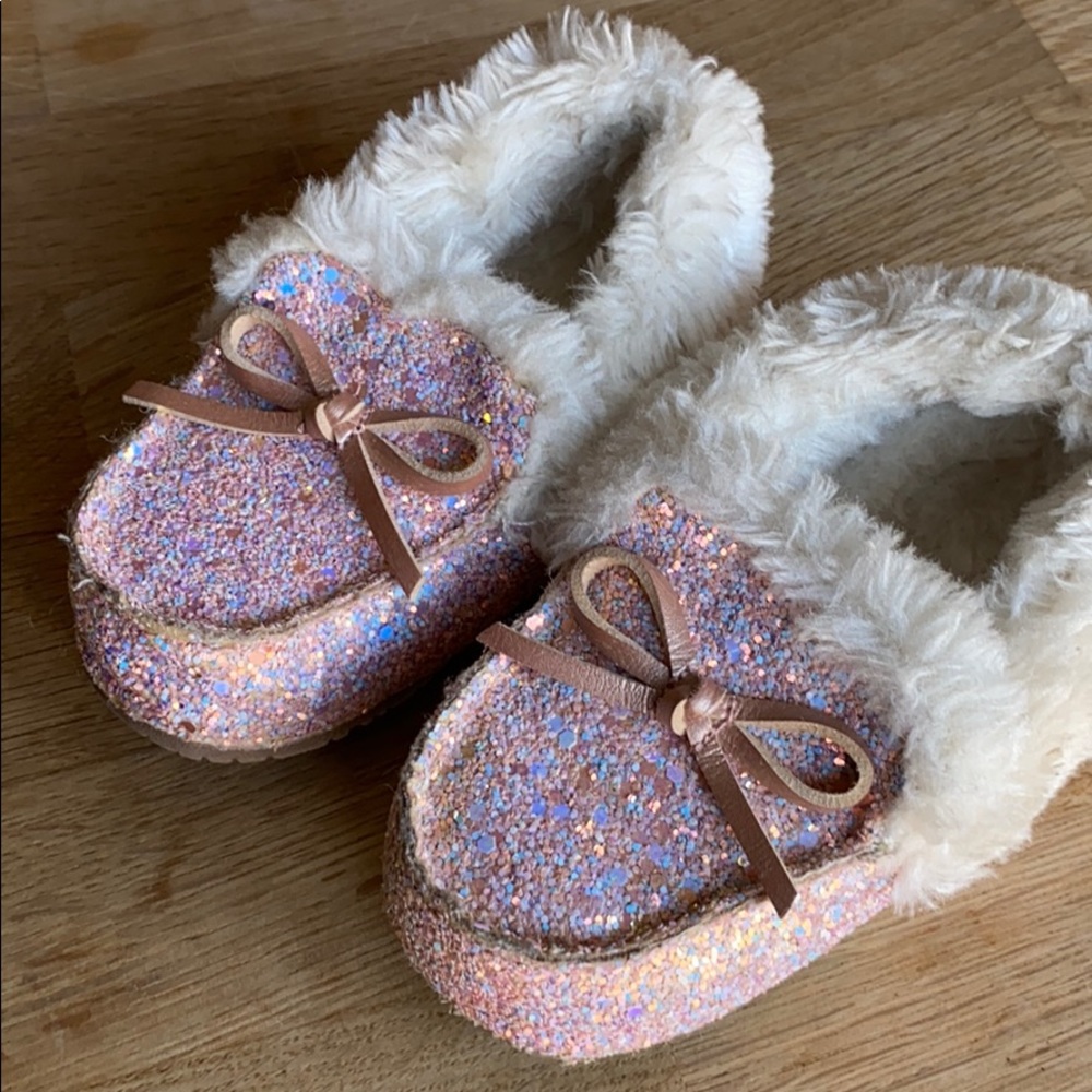 Pink sparkly slippers